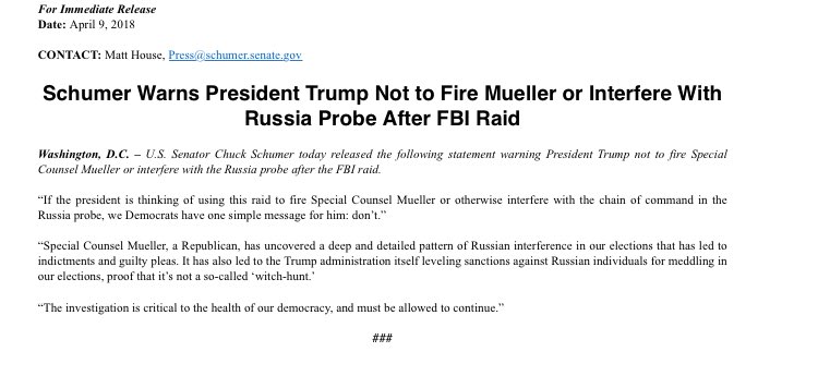 schumer statement