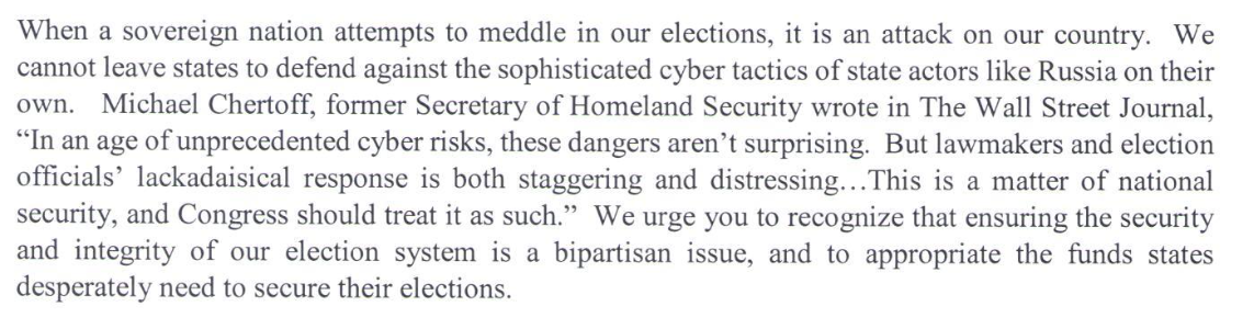 Election systems upgrades as national security issue