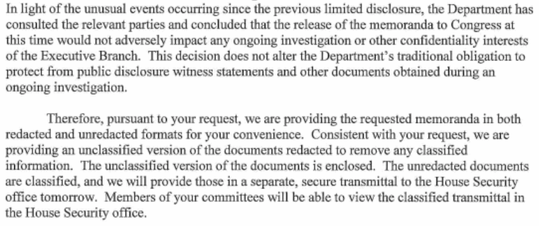 doj letter