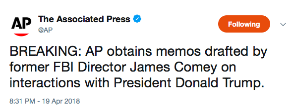 ap comey tweet 
