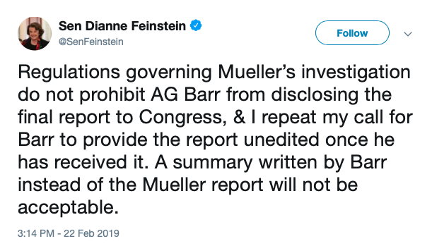 feinstein tweet 